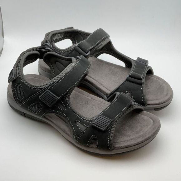CUSHIONAIRE Women's comfort footbed outdoor sandal with adjustable straps SIZE 6 - Picture 4 of 8